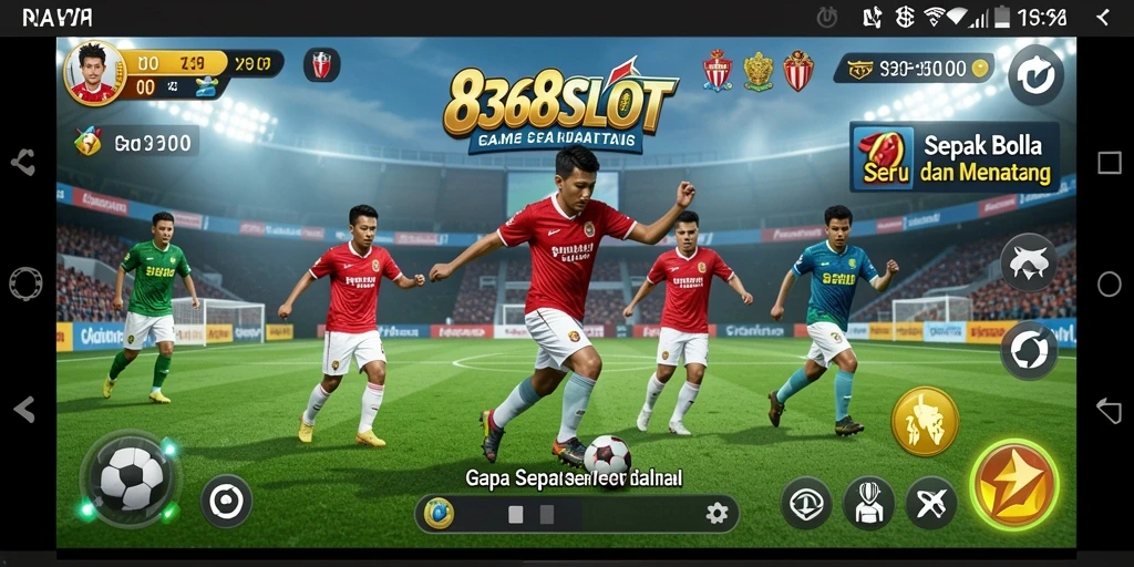 Gameplay menarik dalam 8368SLOT yang menggambarkan aksi sepak bola.