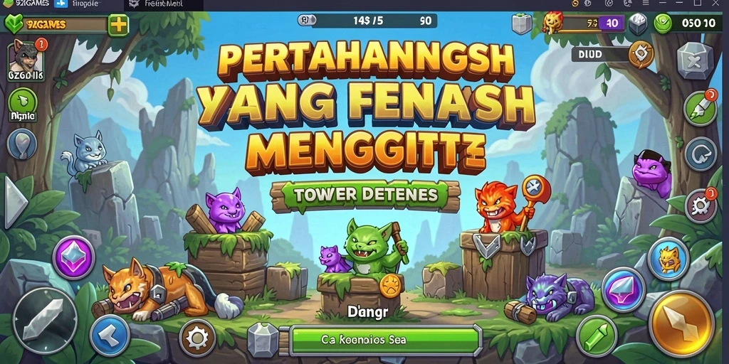 Gameplay 9ZKGAMES yang mendebarkan dalam Tower Defense.