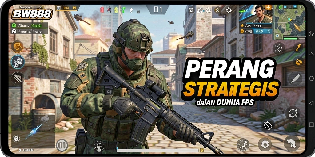 Tangkapan layar utama BW888 menunjukkan aksi tembak-menembak yang mendebarkan.
