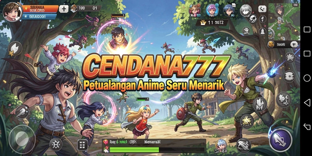 Tampilan gameplay seru dengan karakter anime favorit.