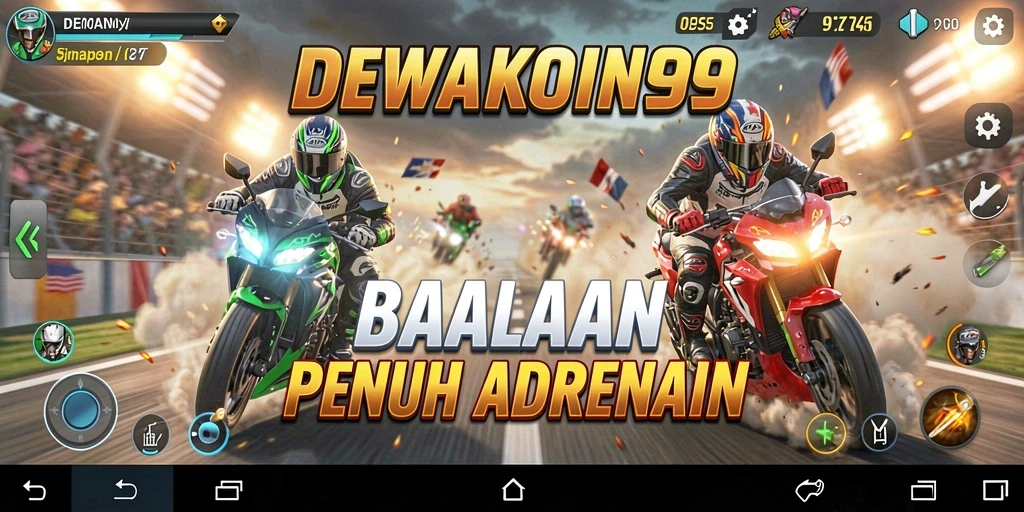 Tampilan menyenangkan dari gameplay balapan motor di DEWAKOIN99.