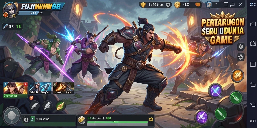 Menampilkan aksi pertarungan seru dalam game FUJIWIN88.