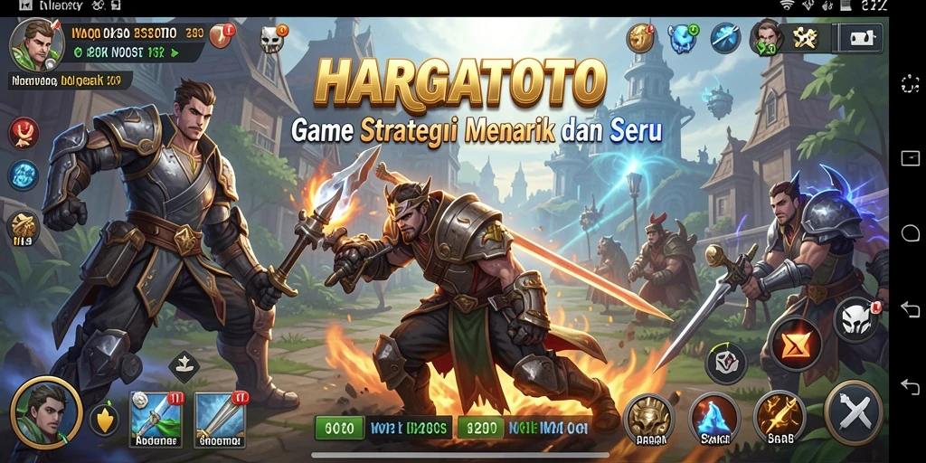 Screenshot gameplay HARGATOTO menampilkan pertempuran strategis yang intens.
