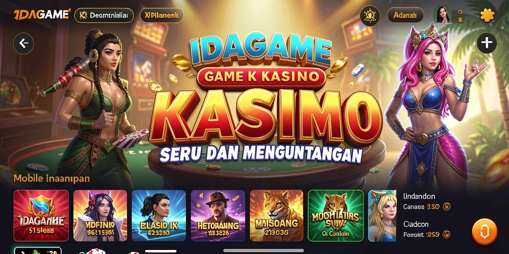 Tampilan gameplay IDAGAME yang seru dengan banyak pilihan permainan Kasino.