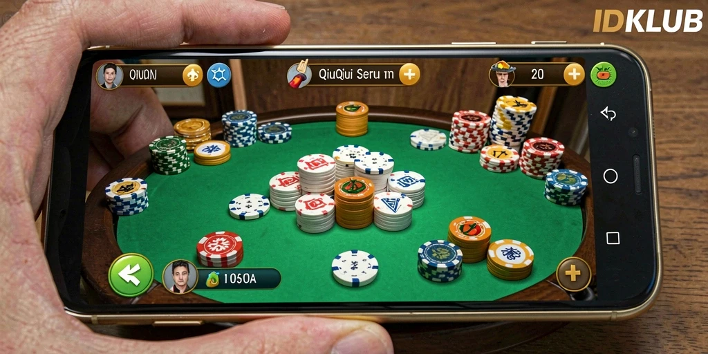 Tampilan gameplay QiuQiu dalam IDKLUB yang menarik dan interaktif.