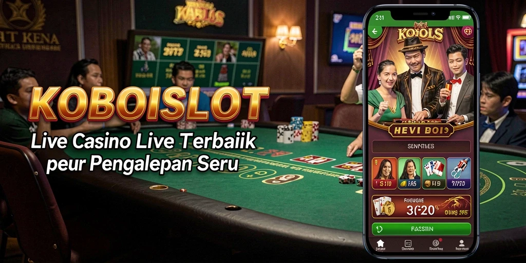 Screenshot gameplay <strong>KOBOISLOT</strong> yang menunjukkan suasana kasino langsung.