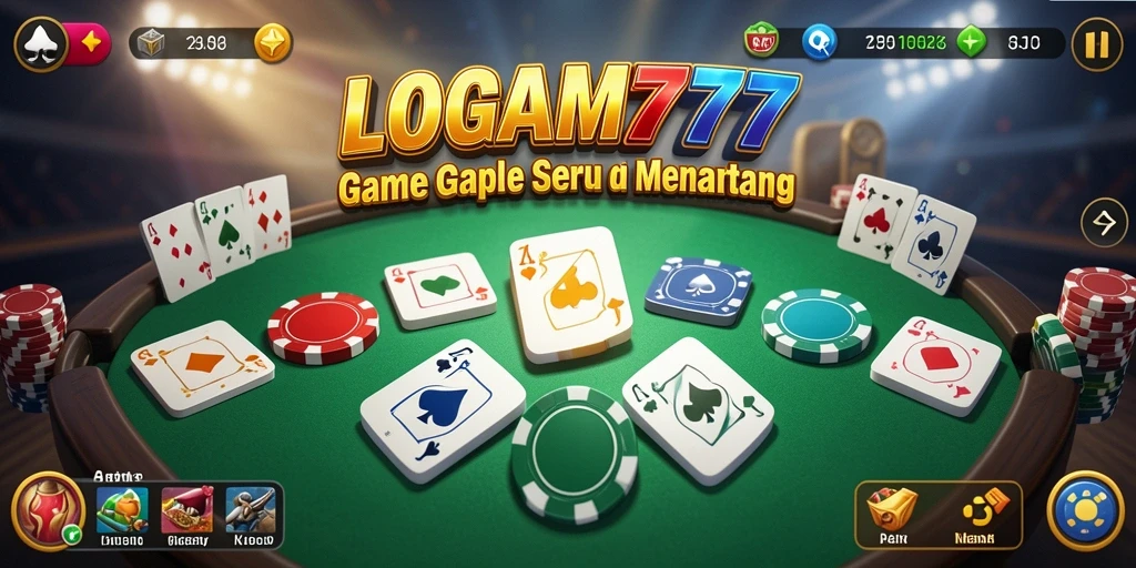 Screenshot gameplay LOGAM777 yang menampilkan serunya permainan Gaple.