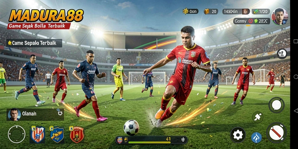 Tampilan gameplay <strong>MADURA88</strong> yang mendebarkan dalam pertandingan sepak bola.