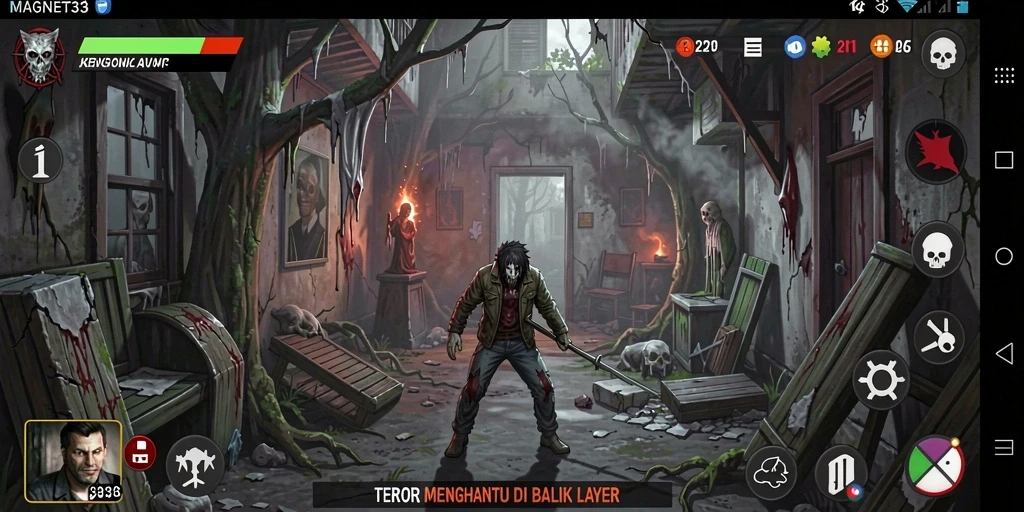 Gameplay menegangkan di MAGNET33 dengan suasana horor yang mencekam.