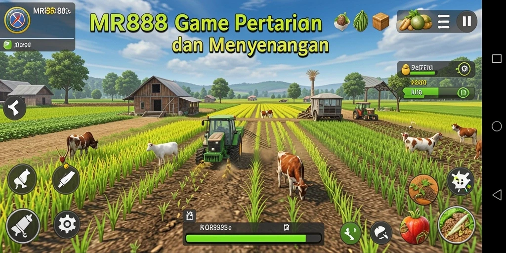 Tampilan gameplay MR888: seru dan penuh tantangan bertani.