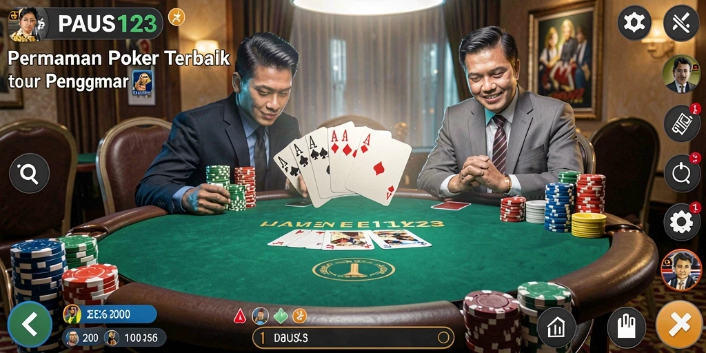 Tampilan gameplay PAUS123 yang menampilkan aksi Poker seru.