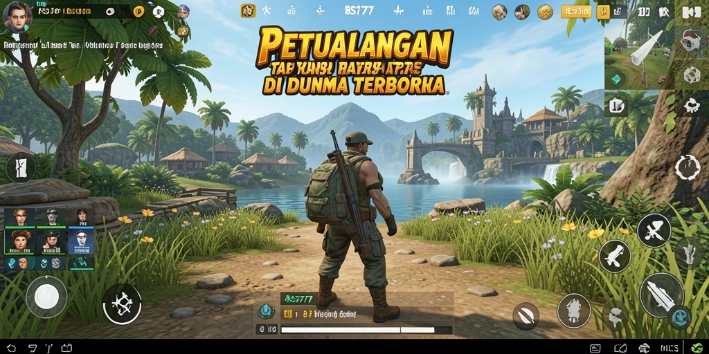 Tangkapan layar dari gameplay menampilkan eksplorasi dunia terbuka RS777