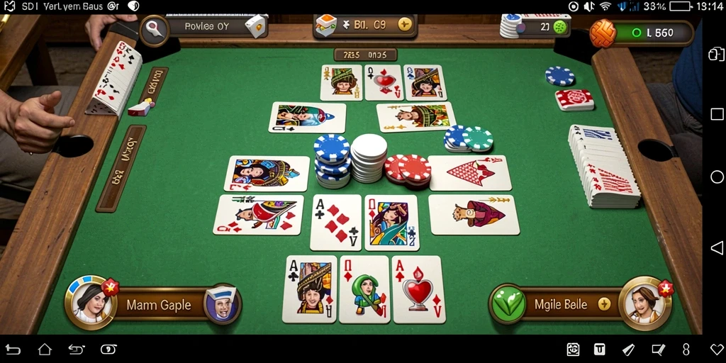 Screenshot SD107 menampilkan gameplay Gaple yang seru dan interaktif.