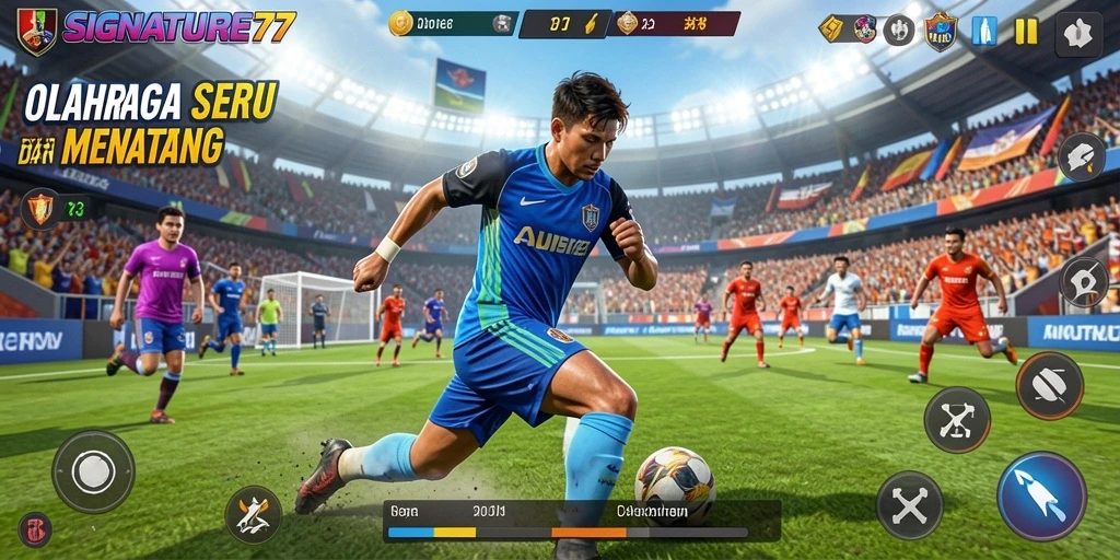 Tampilan gameplay menarik dari SIGNATURE77 yang penuh aksi olahraga.